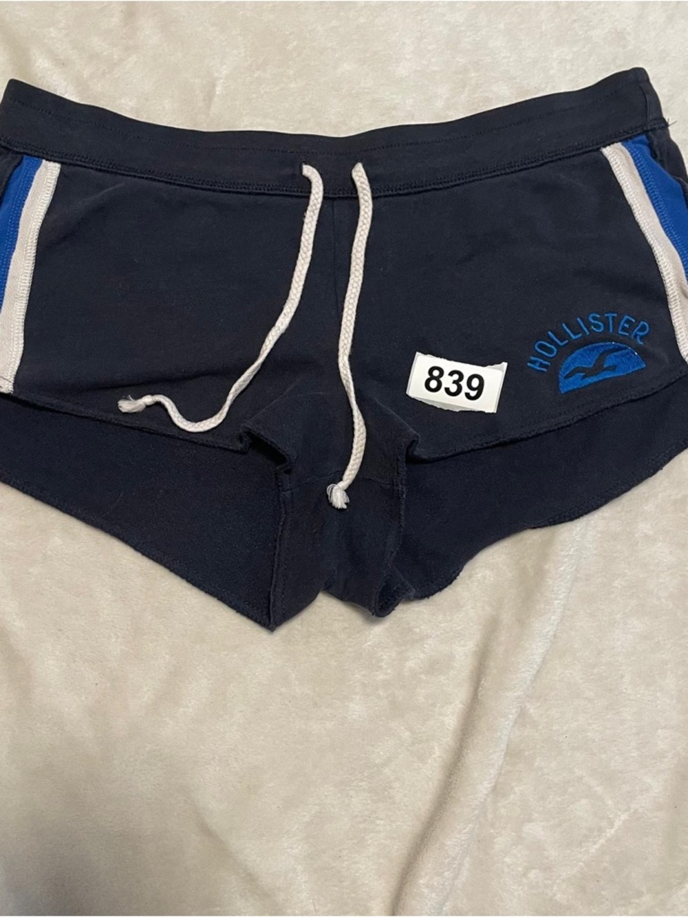 Hollister Sweats Shorts Womens M  Micro Mini Booty Super Low Rise Logo Y2K